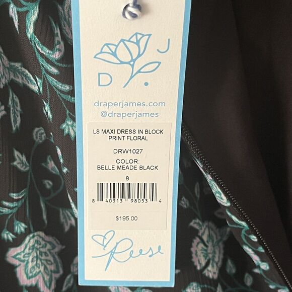 NWT Draper James Midi Dress SZ 8  Green Cottagecore Party Floral  DRW1027 - Picture 10 of 16